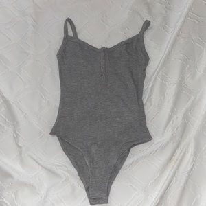 gray bodysuit